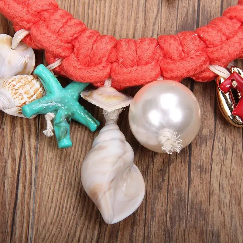 Statement Boho Necklace&Earrings Starfish&Shells Jeweory handmade for Women Girl Gift