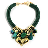 Golden Heart Statement Necklace