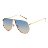 Chic Oversized Champagne Gradient Oval Sunglasses for Women