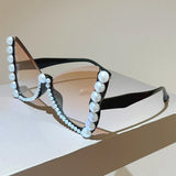KAMMPT Pearl Butterfly Oversized Sunglasses - Gradient UV400 Shades