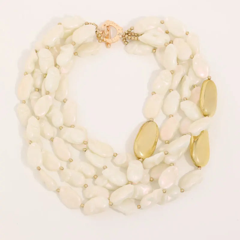 Layered Pearl & Gold Necklace