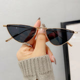 Chic Metal Cat-Eye Sunglasses - Clear Ocean Lens, UV400 Protection