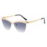 Chic Cat-Eye Half-Frame Sunglasses | Gradient Luxe Ladies Eyewear