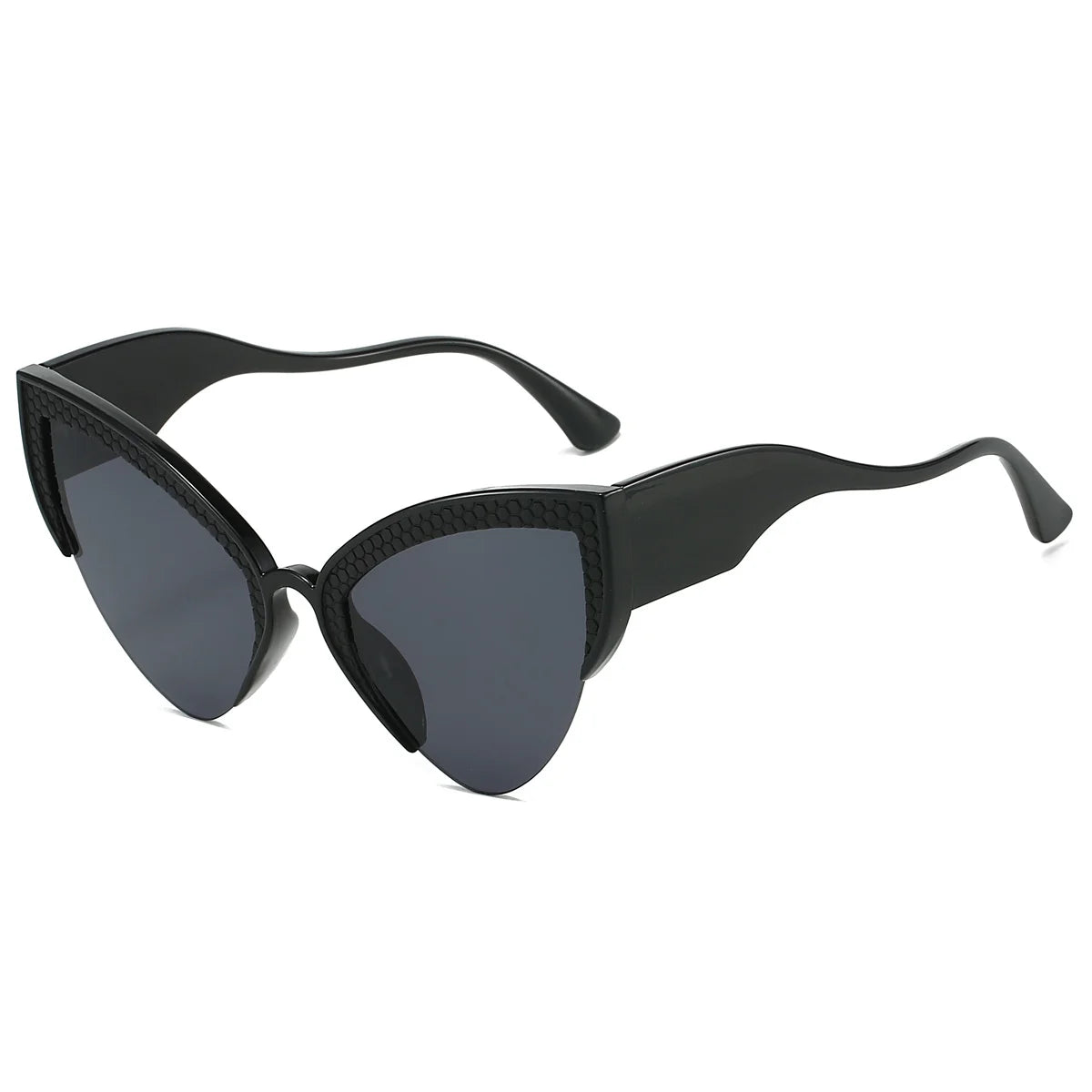 KAMMPT Retro Cat-Eye Sunglasses: Chic Triangular UV400 Shades for Women