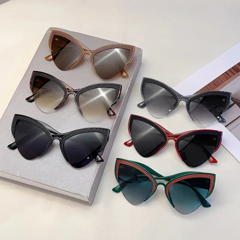 Oversized Butterfly Cat Eye Sunglasses - Luxury Gradient UV400
