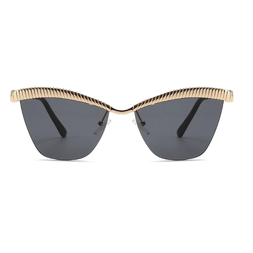 Chic Cat-Eye Half-Frame Sunglasses | Gradient Luxe Ladies Eyewear