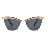 Chic Cat-Eye Half-Frame Sunglasses | Gradient Luxe Ladies Eyewear