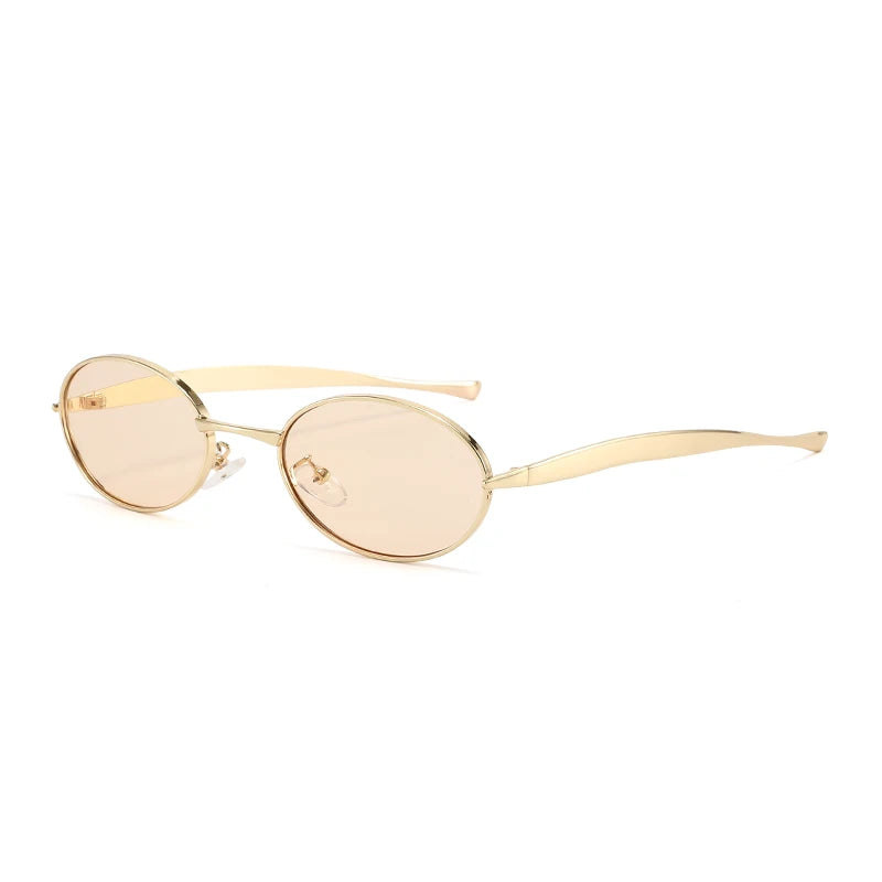 Luxury Oval Y2K Sunglasses | Women's Metal Frame UV400 Shades
