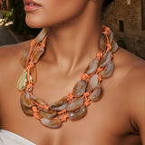 Fashion Statement Necklace Acrylic Beads Handmade for Women Girl Trendy Party Jewelry