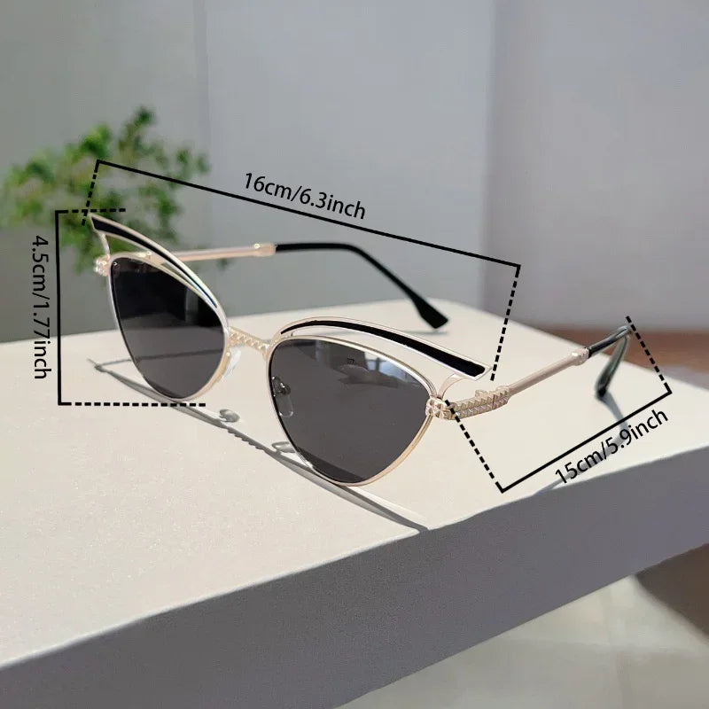 Chic Hollowed Cat Eye Sunglasses - Gradient UV400 Trendy Eyewear