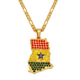 Ghana Rhinstone Flag Necklace