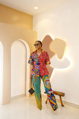 Conjunto de patchwork de camisa y pantalón Umunna