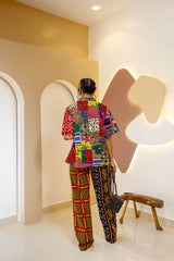 Conjunto de patchwork de camisa y pantalón Umunna
