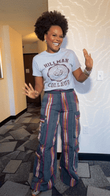 Achalugo Aso Oke Cargo Jeans - Blue + Purple