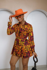 Usochi Ankara Shirt and Pleated Skirt Set