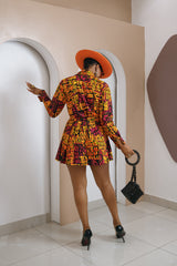 Usochi Ankara Shirt and Pleated Skirt Set