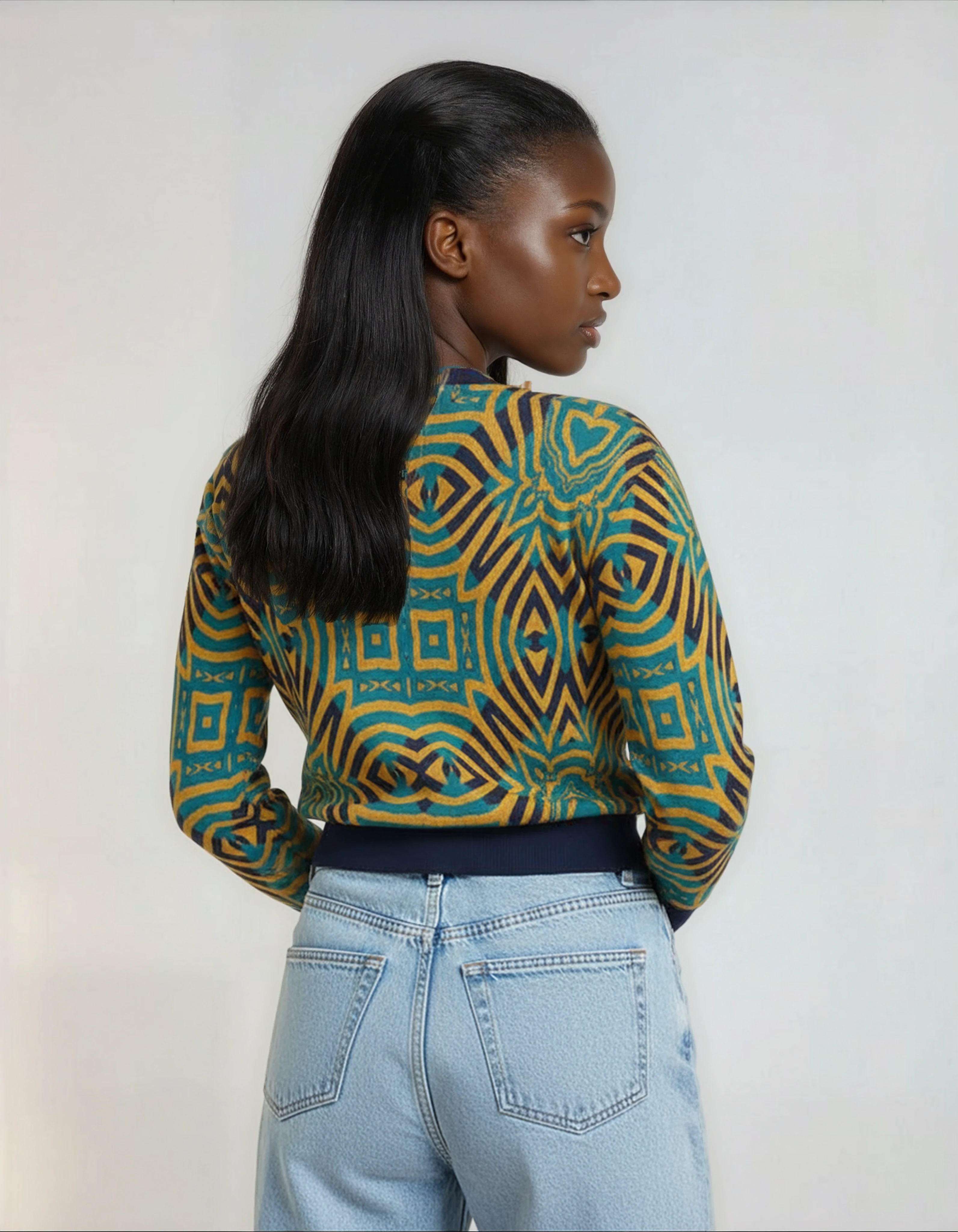 Maka Women’s African-Inspired Printed Cardigan – Lightweight, Stretch & Stylish