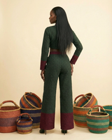 Mbuli Luxe Ankara Mixed-Print Pant & Top Set - Heritage Chic - back view