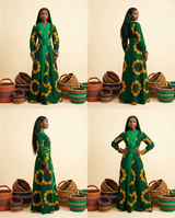 Nzuko Flared Ankara Gown: Dual-Wear Dress & Jacket - back view