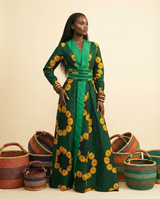 Nzuko Flared Ankara Gown: Dual-Wear Dress & Jacket - back view
