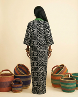 Abacham: Ankara Silk & Aso-Oke Structured Jacket Dress - back view