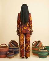 Odikwa Luxe: Tailored Rope Trim Jacket & Wide-Leg Trouser Set - back view