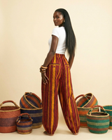 Ikedi High-Waisted Silk Crepe De Chine Midi Skirt - back view