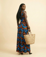 Rue de la Paix Silk Blend Maxi Dress - Parisian Chic - back view