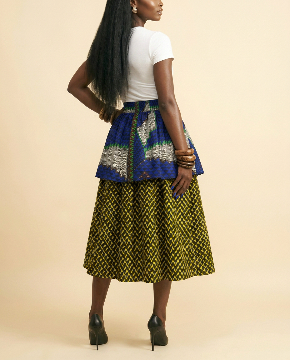 Silk Charmeuse Midi Skirt - Luxurious Flow & Grace - back view
