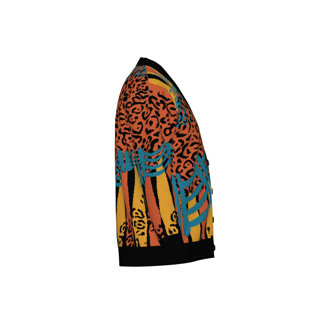 Tiger Print Jacquard Knit Cardigan - Luxe Cotton Blend