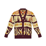 Printed Jacquard Knit Cotton Cardigan