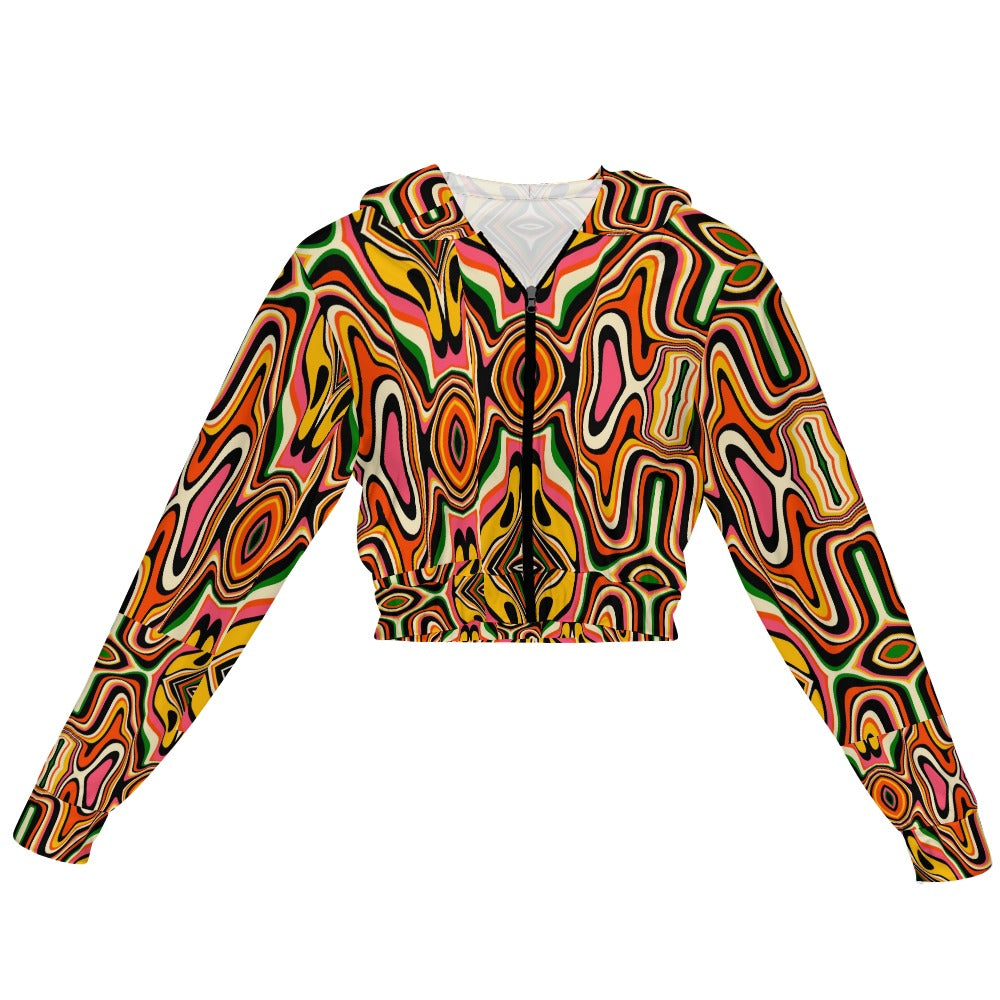 Kene Women's Zip-Up Cropped Sweatshirt – Air Layer Comfort