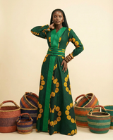 Nzuko Flared Ankara Gown: Dual-Wear Dress & Jacket - front-facing view