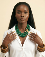 Luxury Retro Multi-Layer Beaded Necklace - Vintage Chic Statement Jewelry - front-facing view