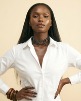 UKEBAY Punk Thorn Choker - Rubber & Wood Geometric Necklace for Women - front-facing view