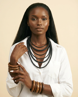 Avant-Garde Black Rubber Choker – Modern Punk Edge - front-facing view