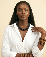 Rubber Choker Necklace - Chic Boho Black Chain for Women - front-facing view