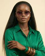 Chic Round Titanium Sunglasses – Vintage Glamour for Women - front-facing view