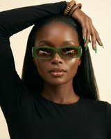 Y2K Leopard Temple Square Sunglasses - Retro Chic for Women - front-facing view