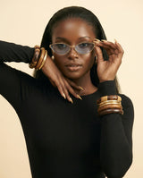 RELEN Chic Metal Cat Eye Sunglasses - Vintage Small Frame Design - front-facing view