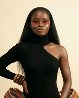 Chic Polygonal Metal Sunglasses - Luxury Gradient Titanium Frames - front-facing view