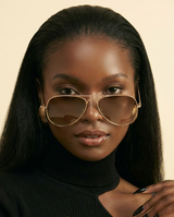 Luxury Aviator Sunglasses: Pilot Style, Gradient UV400 Lenses, Alloy Frame - front-facing view
