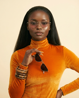 Chic Metal Cat-Eye Sunglasses - Clear Ocean Lens, UV400 Protection - front-facing view