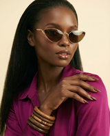 Vintage Alloy Cat Eye Sunglasses - Chic Women's UV400 Driving Shades - front-facing view
