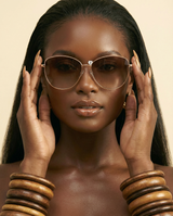 Cat Eye Gradient Oversized Sunglasses - Vintage Chic UV400 Shades - front-facing view