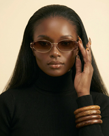 Chic Leopard Oval Sunglasses - Retro Tawny Shades for Women - front-facing view