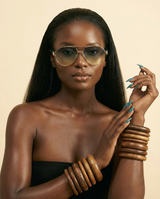KAMMPT Oversize Pilot Gradient Sunglasses - Luxury Square Frame Shades - front-facing view