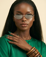 KAMMPT Vintage Oval Sunglasses: Retro Chic Shades for Women & Men - front-facing view