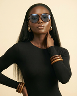 Vintage Oversized Round Sunglasses - Luxury UV400 Shades - front-facing view