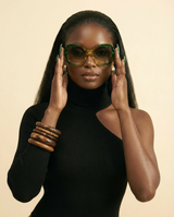 KAMMPT Oversized Vintage Butterfly Sunglasses - Gradient UV400 Shades - front-facing view